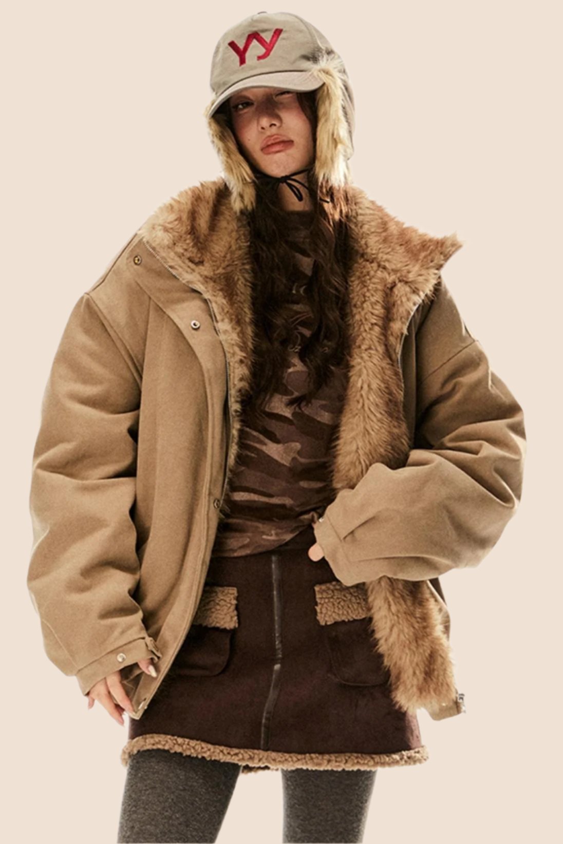 Retro Fur Collar Fleece Jacket