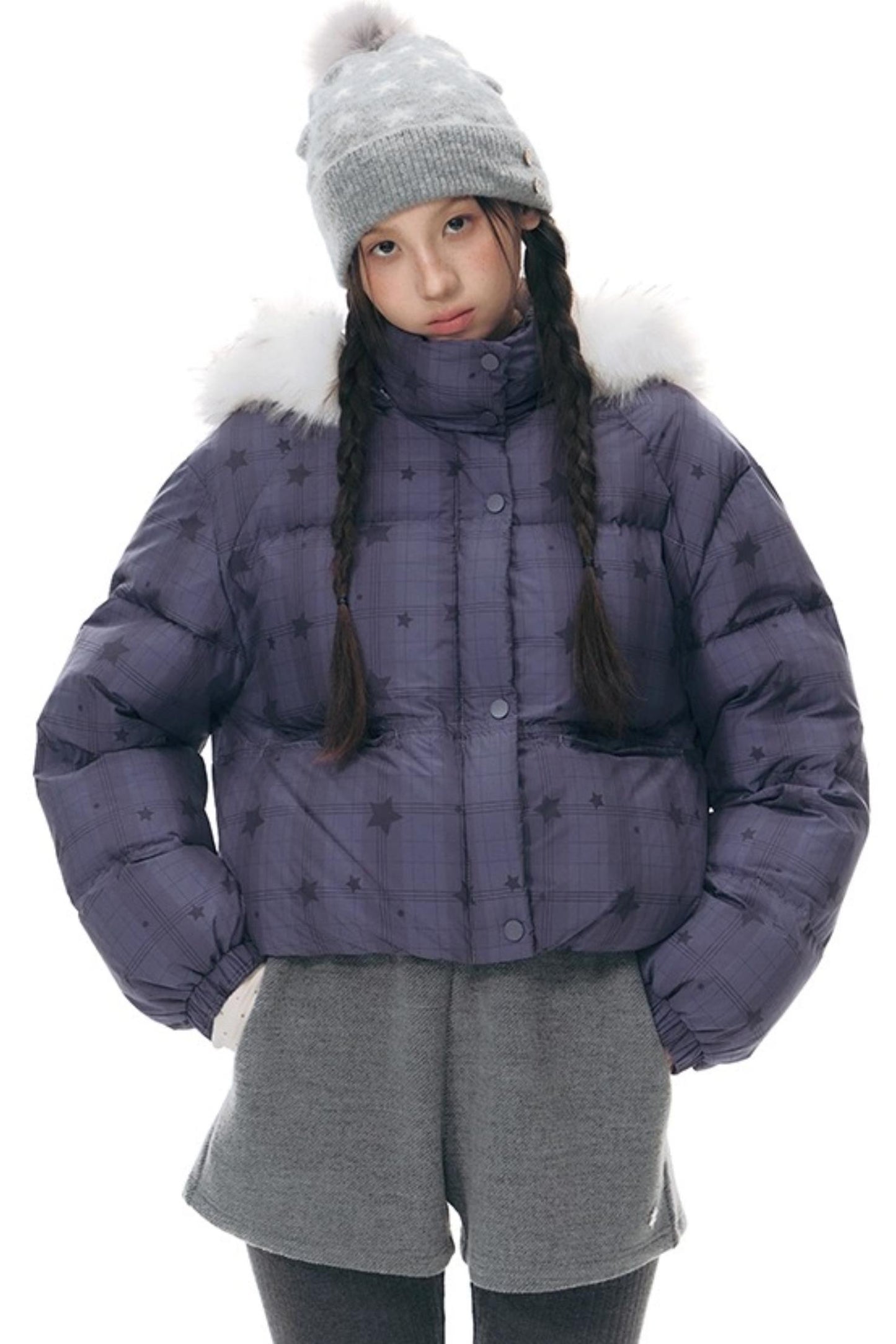 Patchwork Tweed Bootcut Shorts