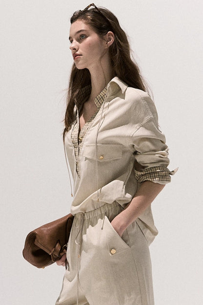 High Sense Cotton Shirt With Pants Set-Up