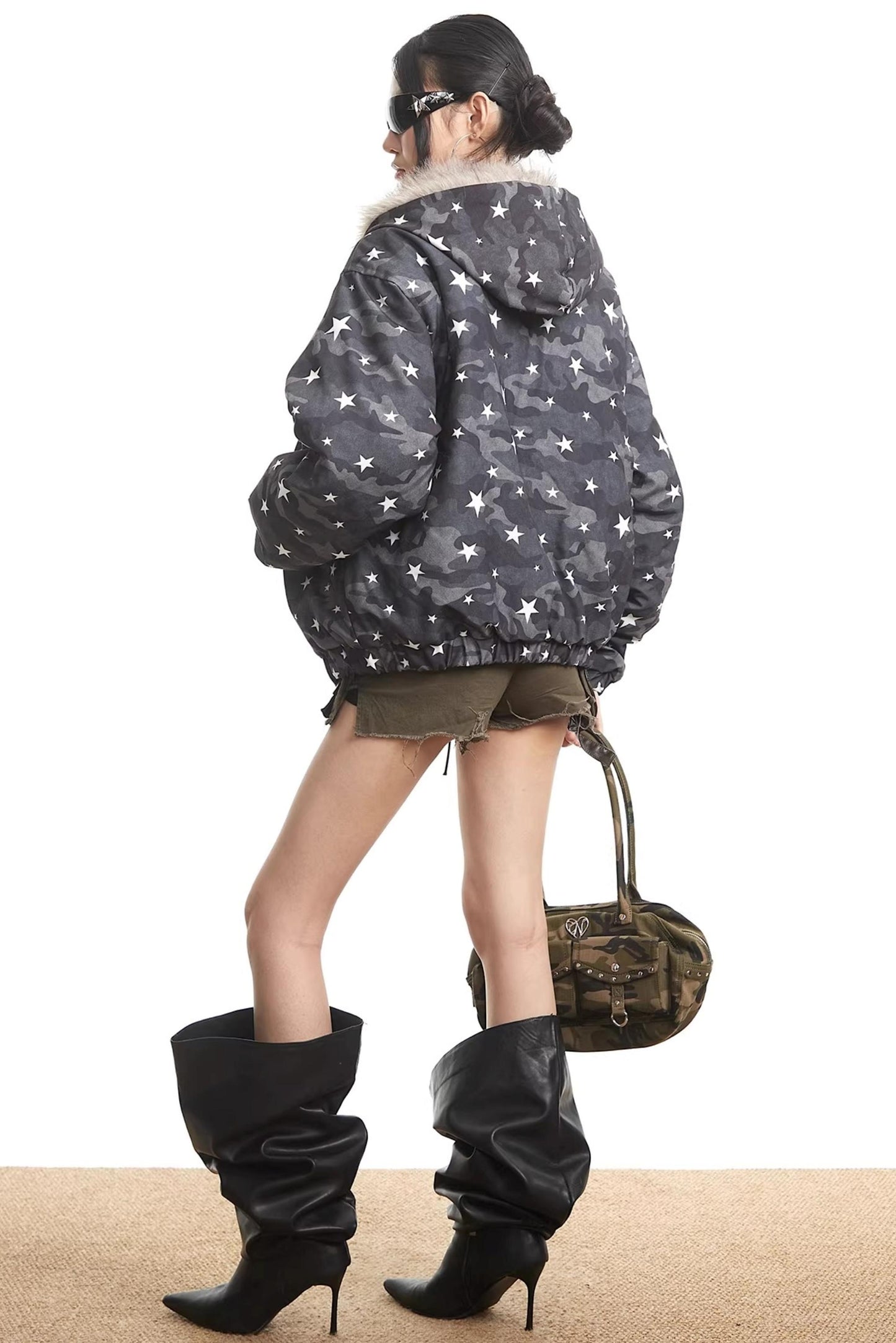 Retro Camouflage Hooded Jacket