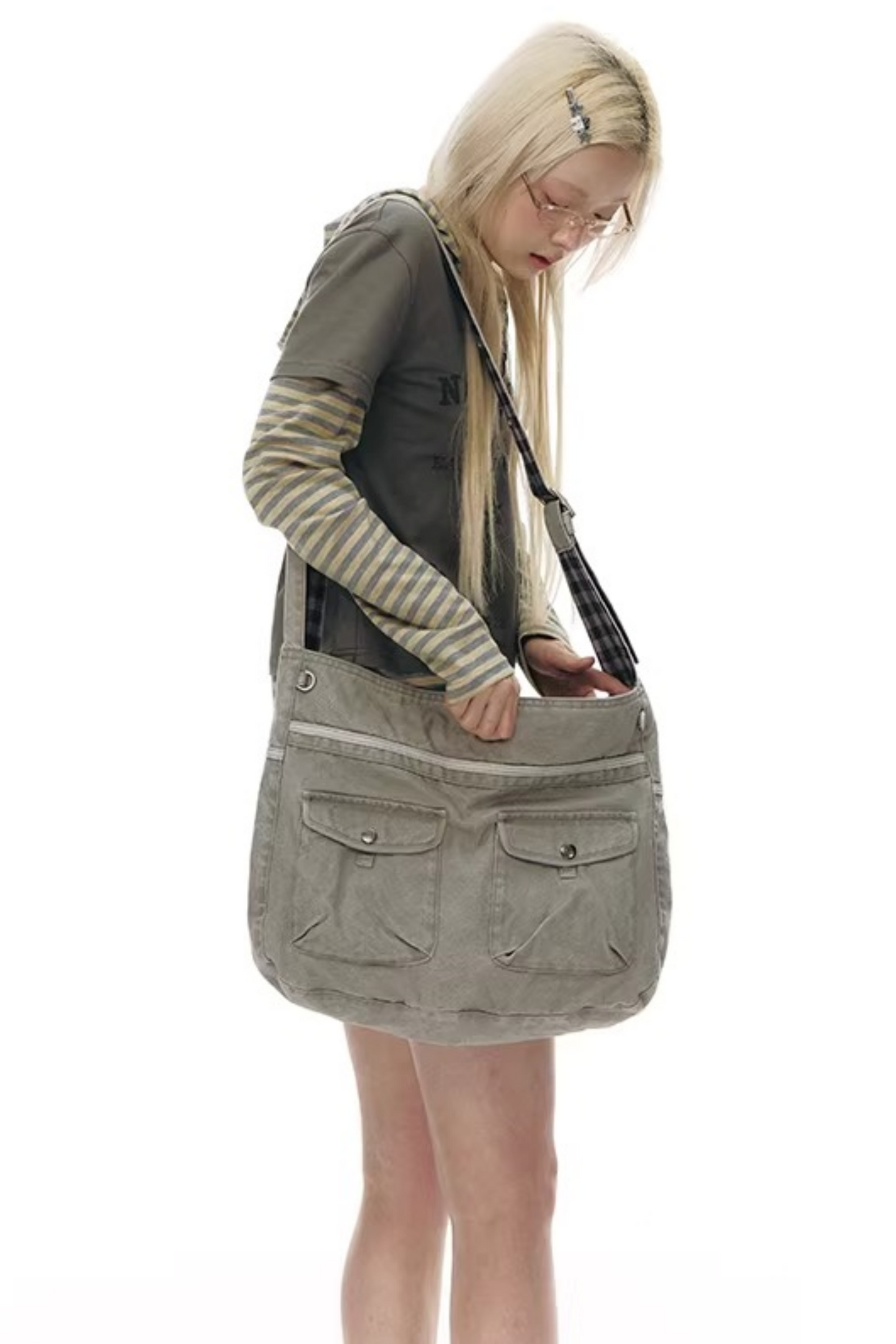 빈티지 패치워크 캔버스 가방