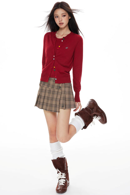 Colorful Knit Cardigan Set