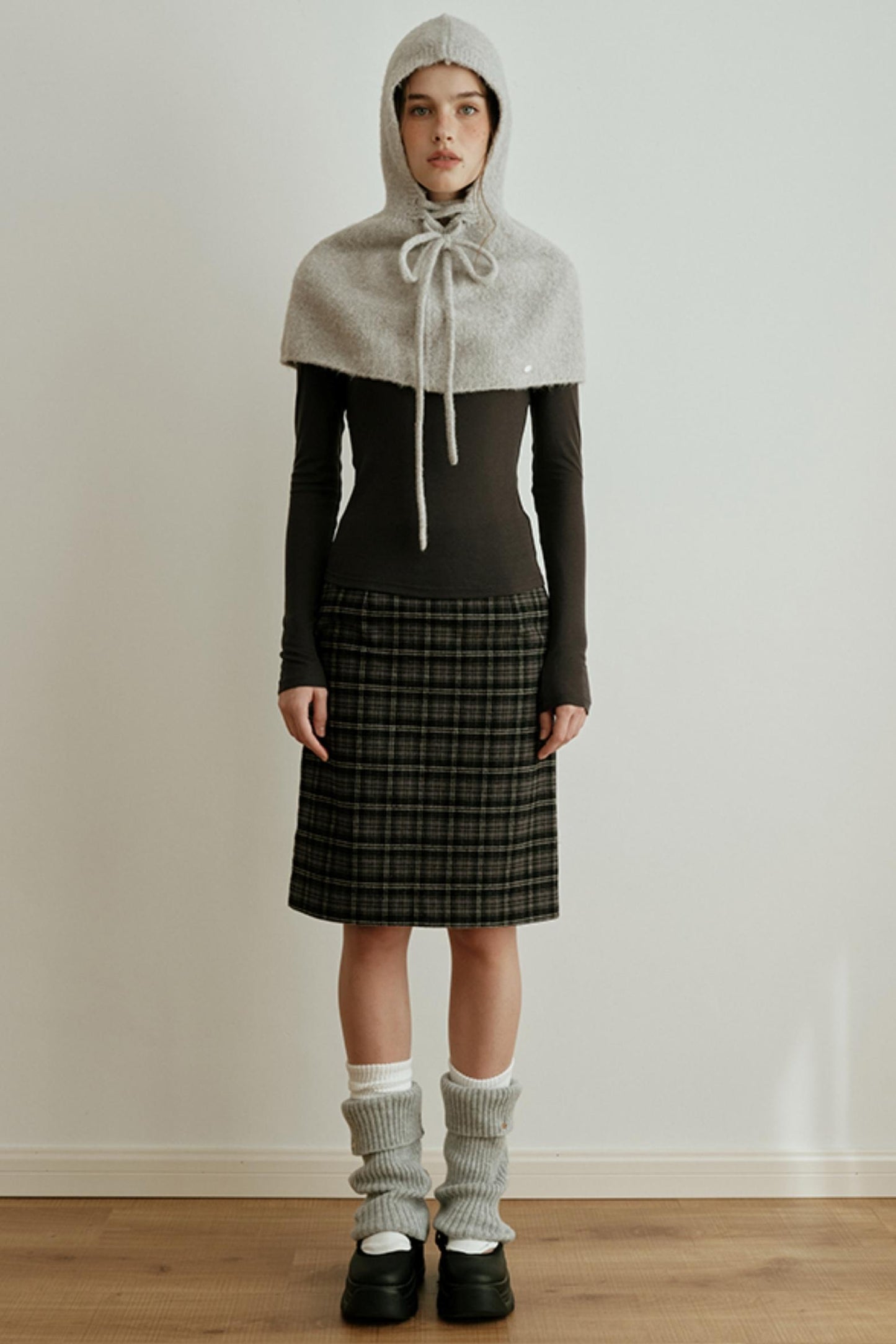 Retro Bias-Cut Plaid Skirt