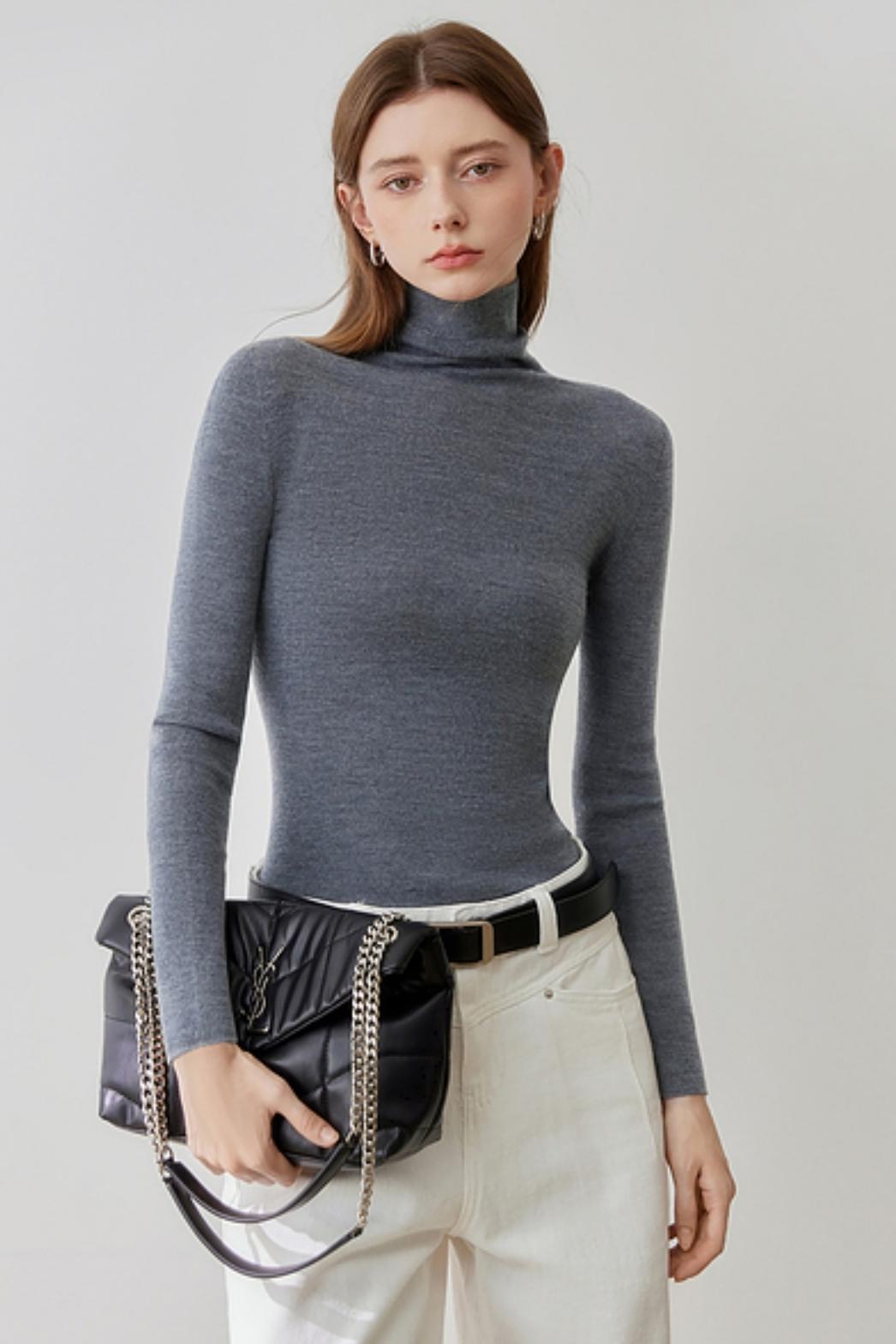 High Neck Knit Base Layer Sweater