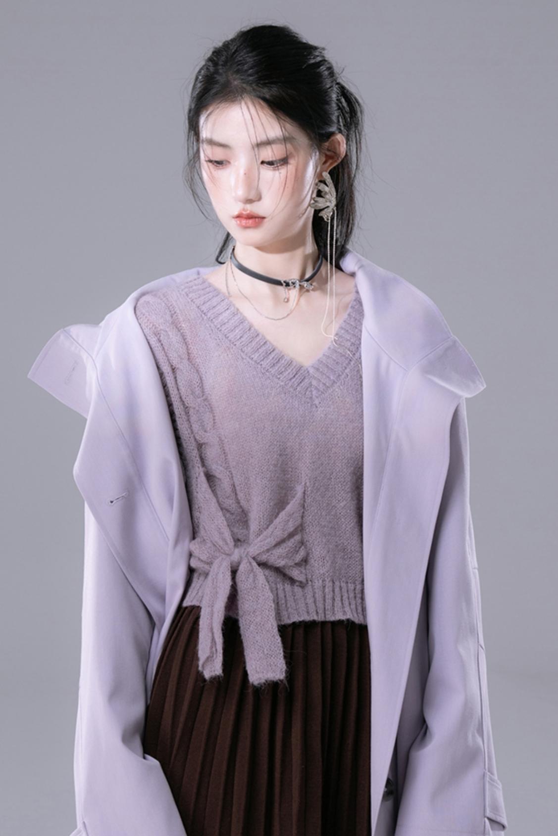 HAZE PURPLE LAYERED WOOL OUTER