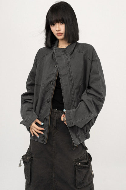 American Vintage Stand Collar Cargo Jacket