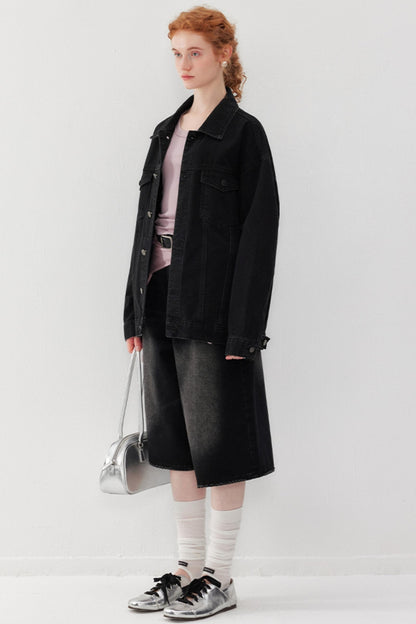 Black Wide Denim Jacket