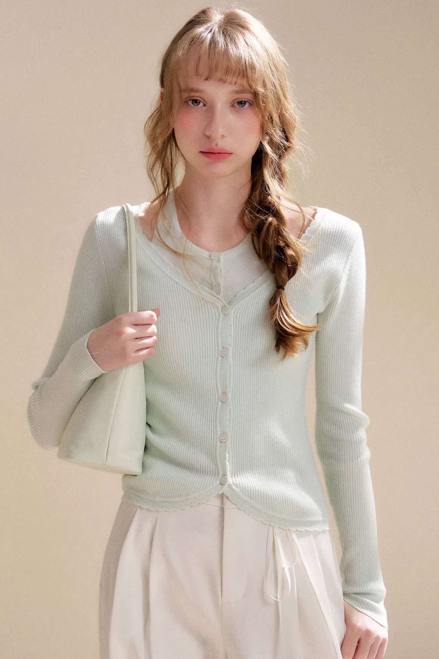 Mist Mint Wool Cardigan