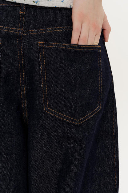 Retro Wide-Leg Slit Jeans