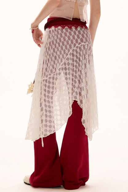White Lace Curtain Skirt