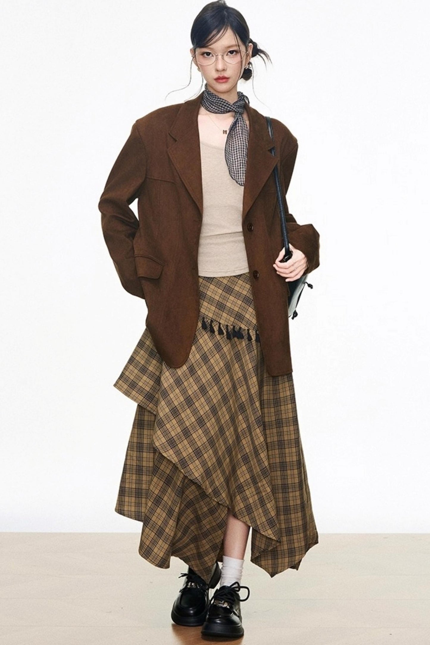 Suede Blazer Skirt Set-Up