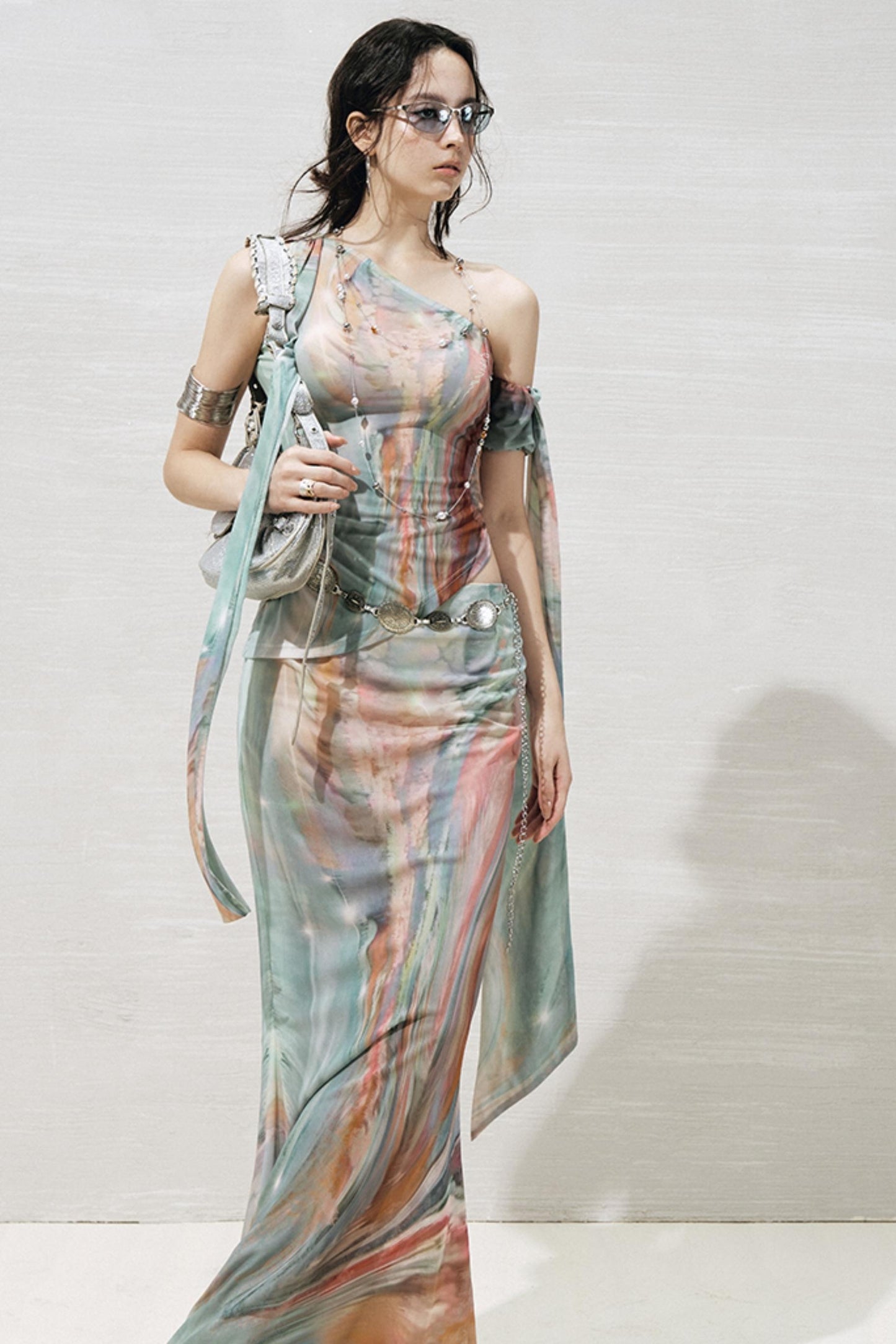 Nature Oil Painting Skirt Set