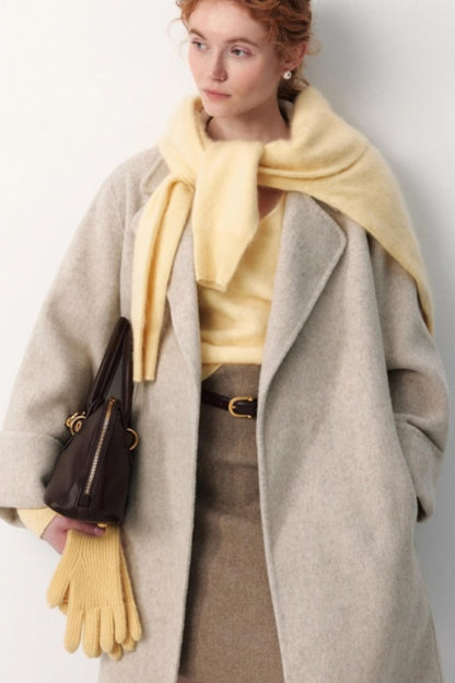 Glutinous White Wool Coat