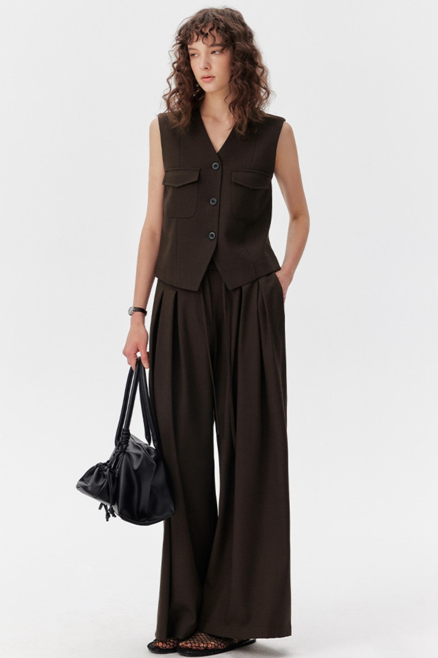Luxe Pleated Wide-Leg Trouser Set-Up