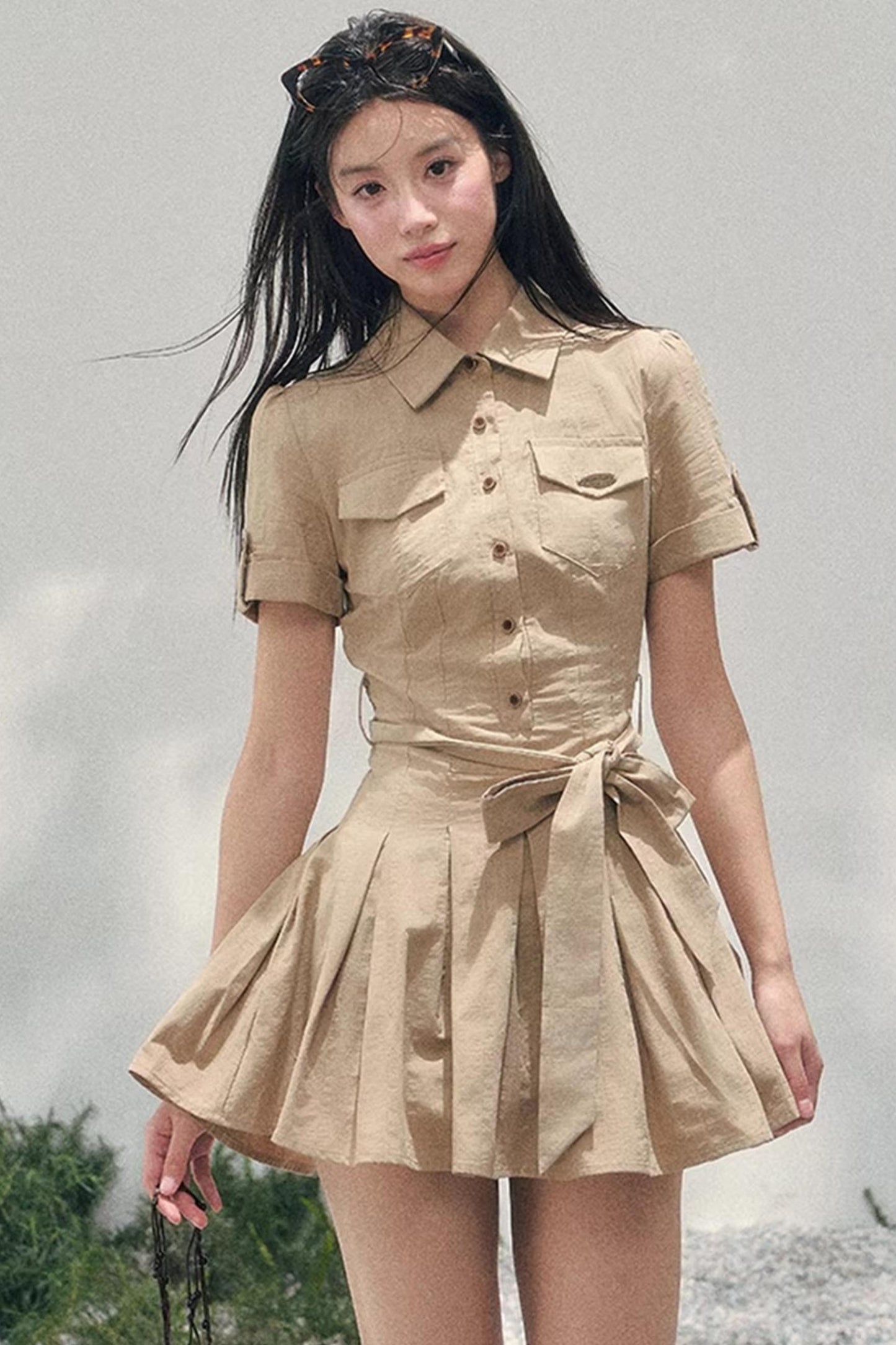 Whispers of Banana Leaves Dress Set