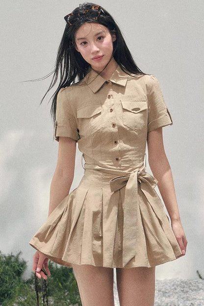 Whispers of Banana Leaves Dress Set