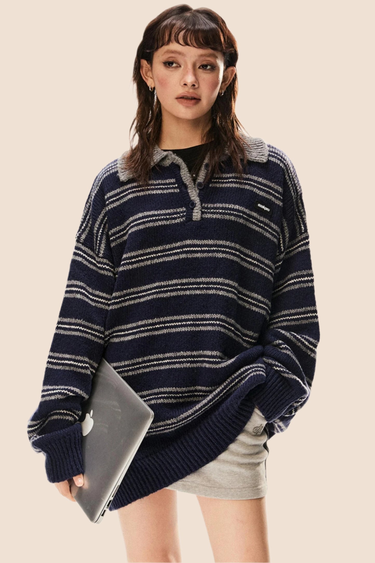 Versatile Retro Pullover Knit Sweater Top