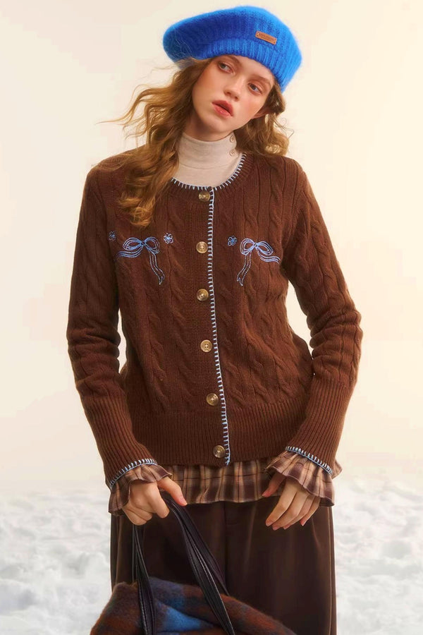 Rice Bead Embroidery Cardigan
