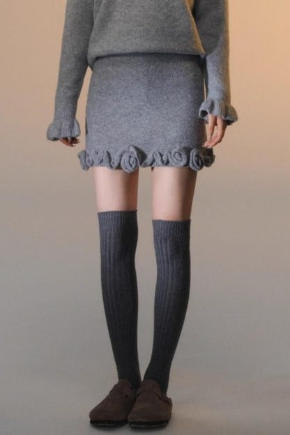 Stereo Rose Knit Sweater Set-Up