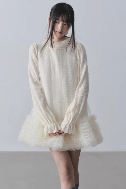 Yunding Coffee Tweed A-Line Dress