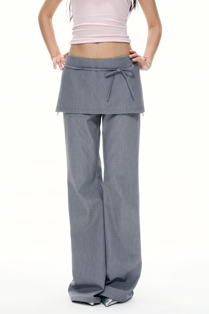 Summer Gray Wide Leg Suit Pants