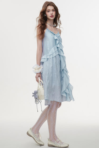 Halter Neck Ruffle Summer Dress
