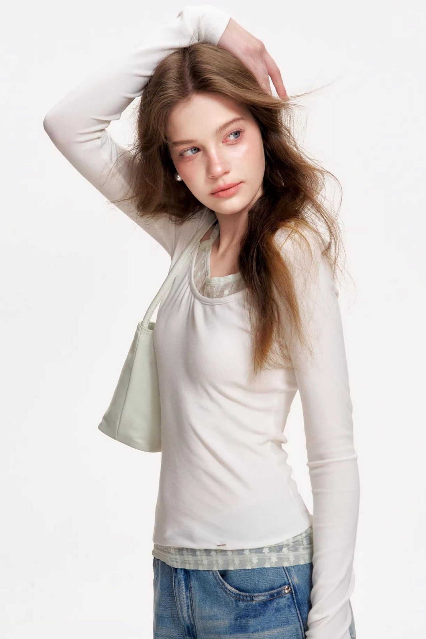 Custom-Dyed Wool Lace Top