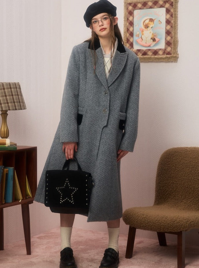 Tweed Coat -Jacke mit Doppelgesicht