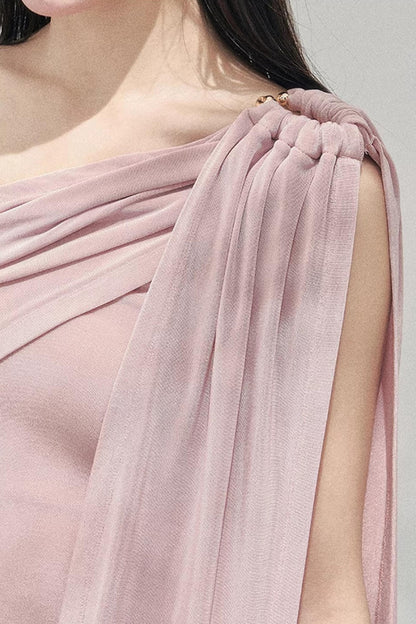 Sunset Coral Asymmetrical Top