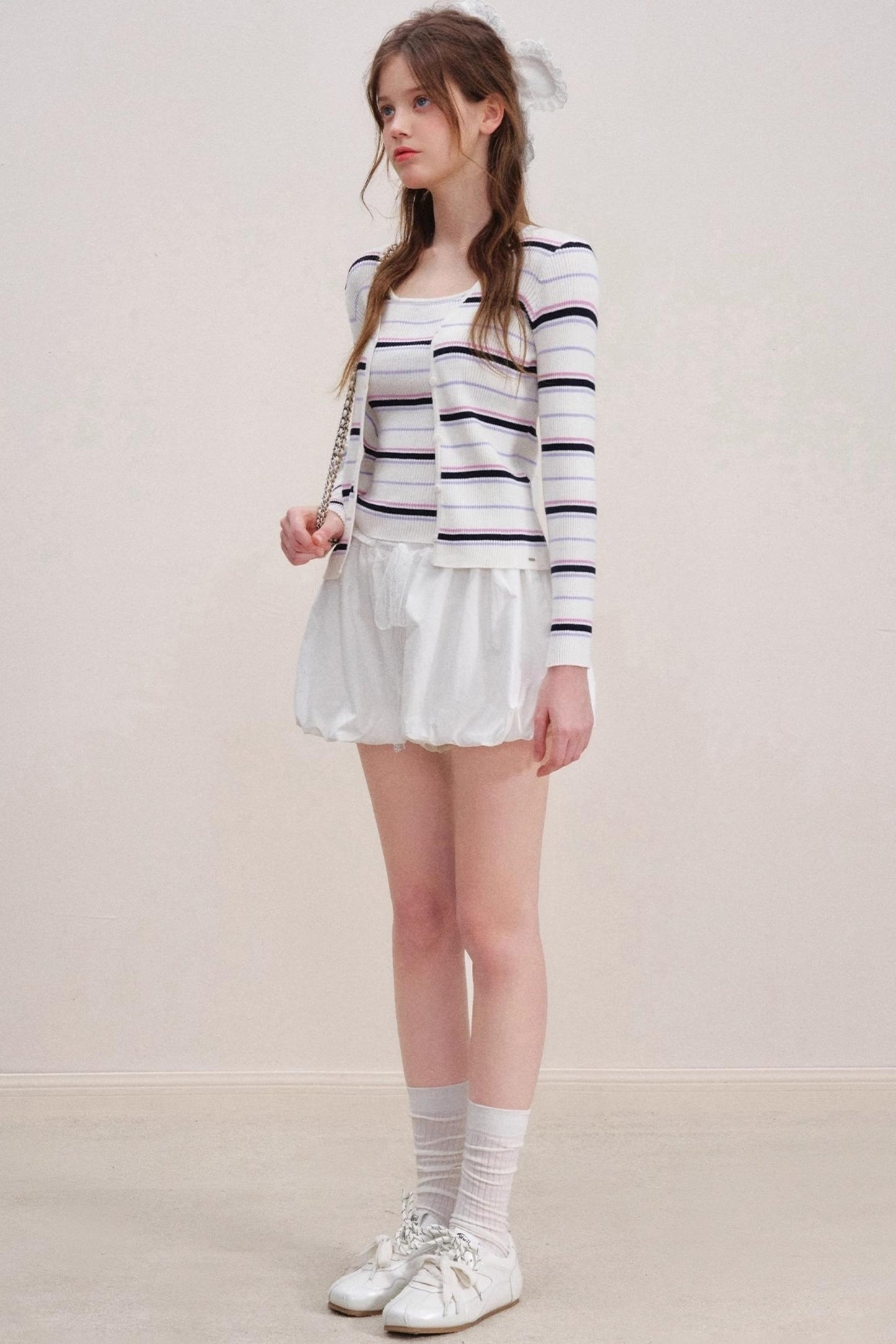 Striped Knit Cardigan Set