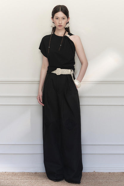 Wave Pleat Chain Belt