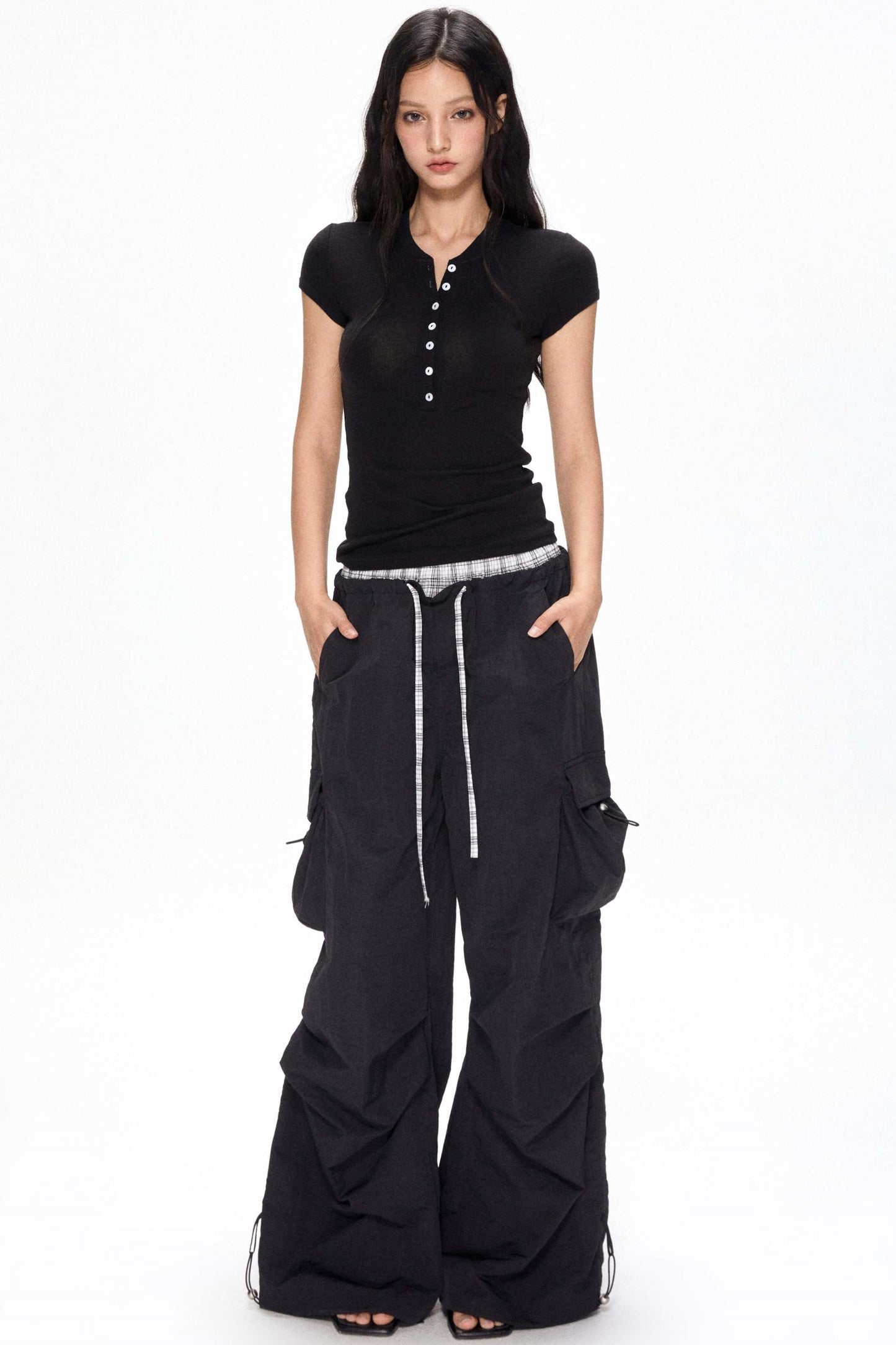 Color-Block Wide-Leg Pants