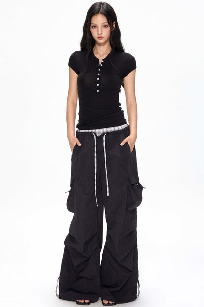 Color-Block Wide-Leg Pants