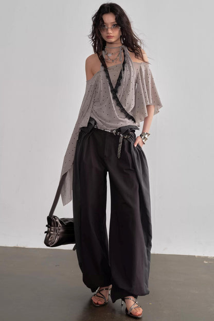 Asymmetrical Polka Dot Top