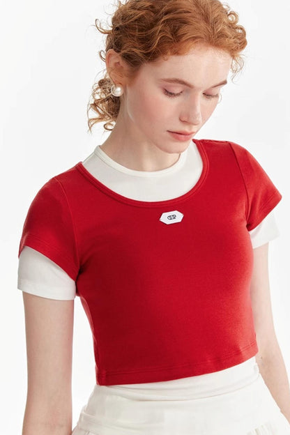 Colorblock Tencel Wool Tee