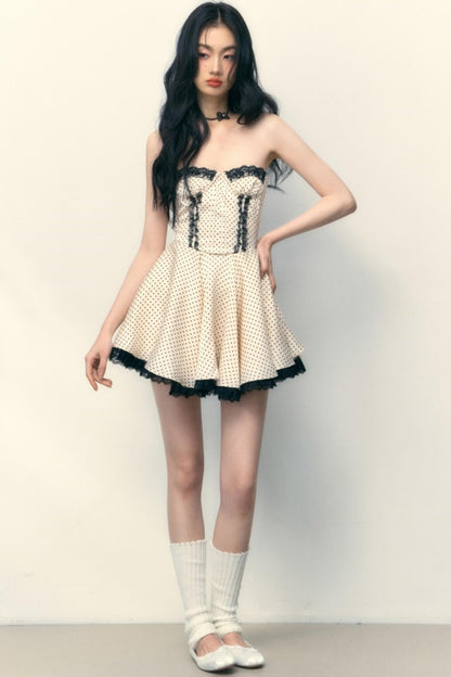 Polka Dot Lace Puff Dress