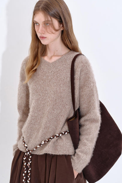 Soft Cloud Wool V-Neck Top