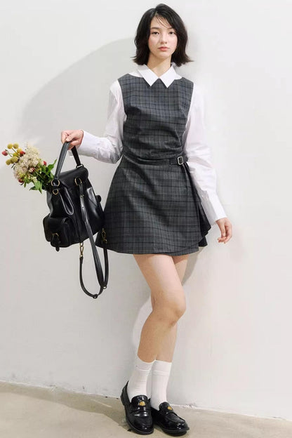 Sunset Leather Shirring Dress