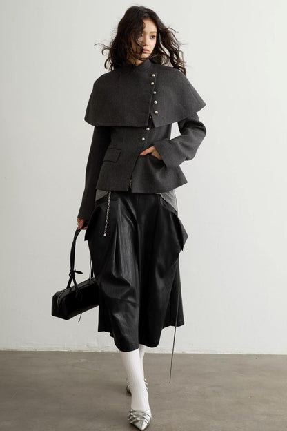 Retro Woolen Cape Coat