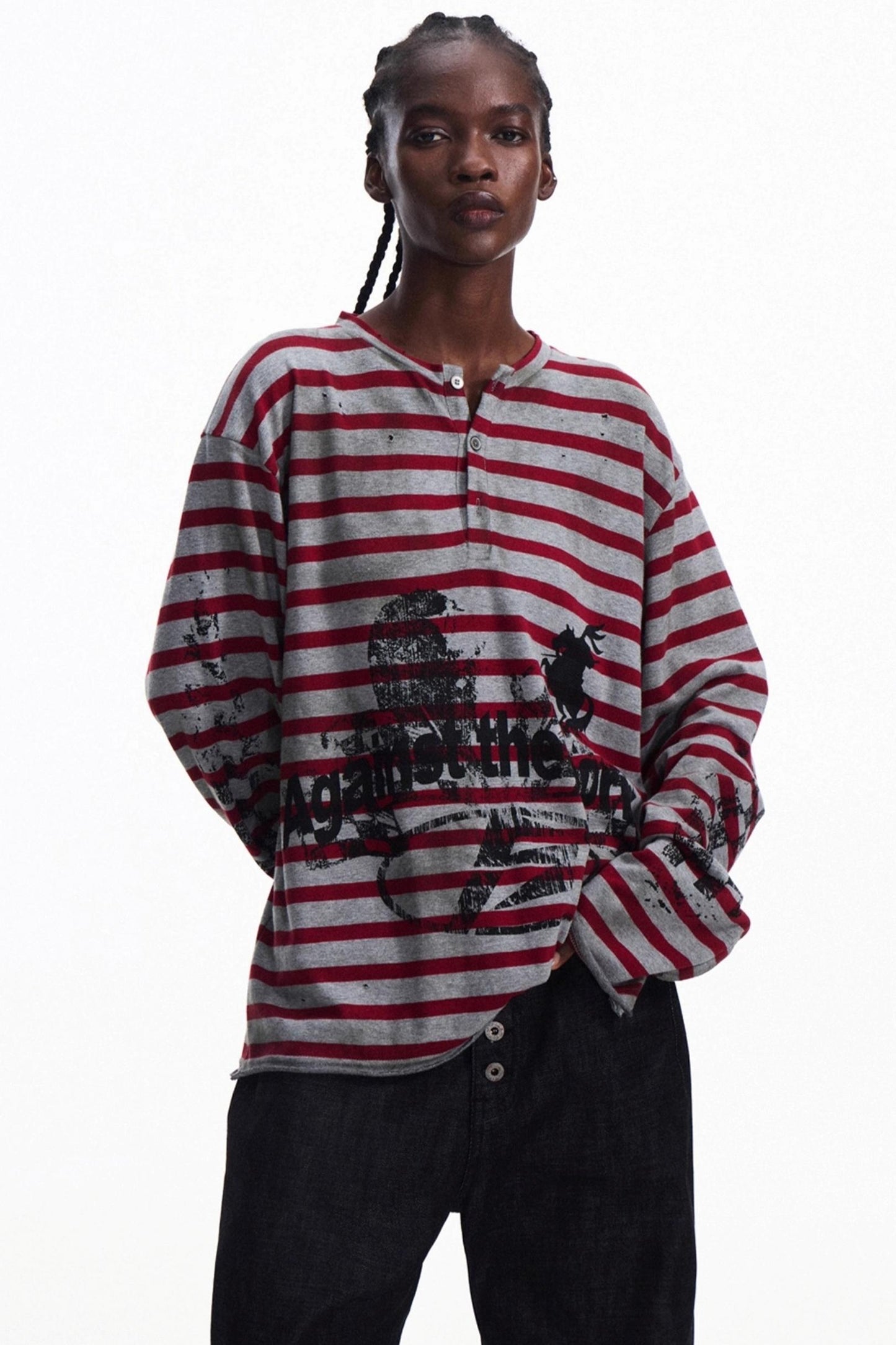 Striped Knit Half Cardigan