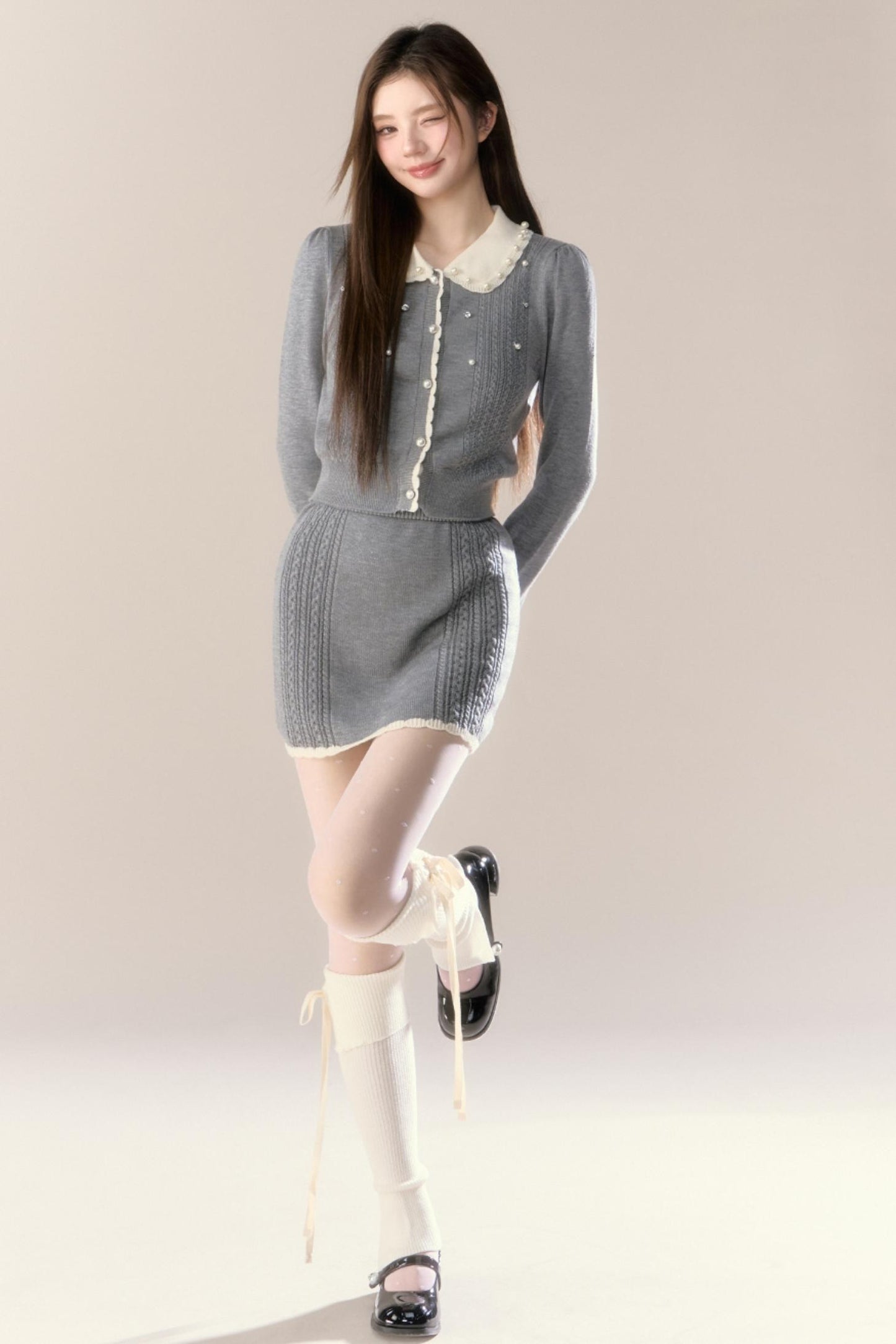 Cherry Blossom Wool Knitted Set-Up