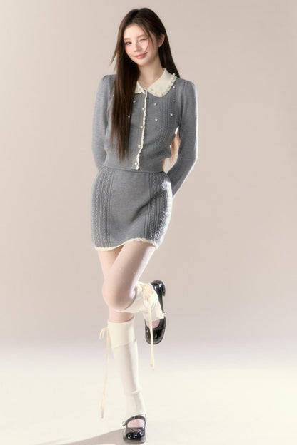 Cherry Blossom Wool Knitted Set-Up