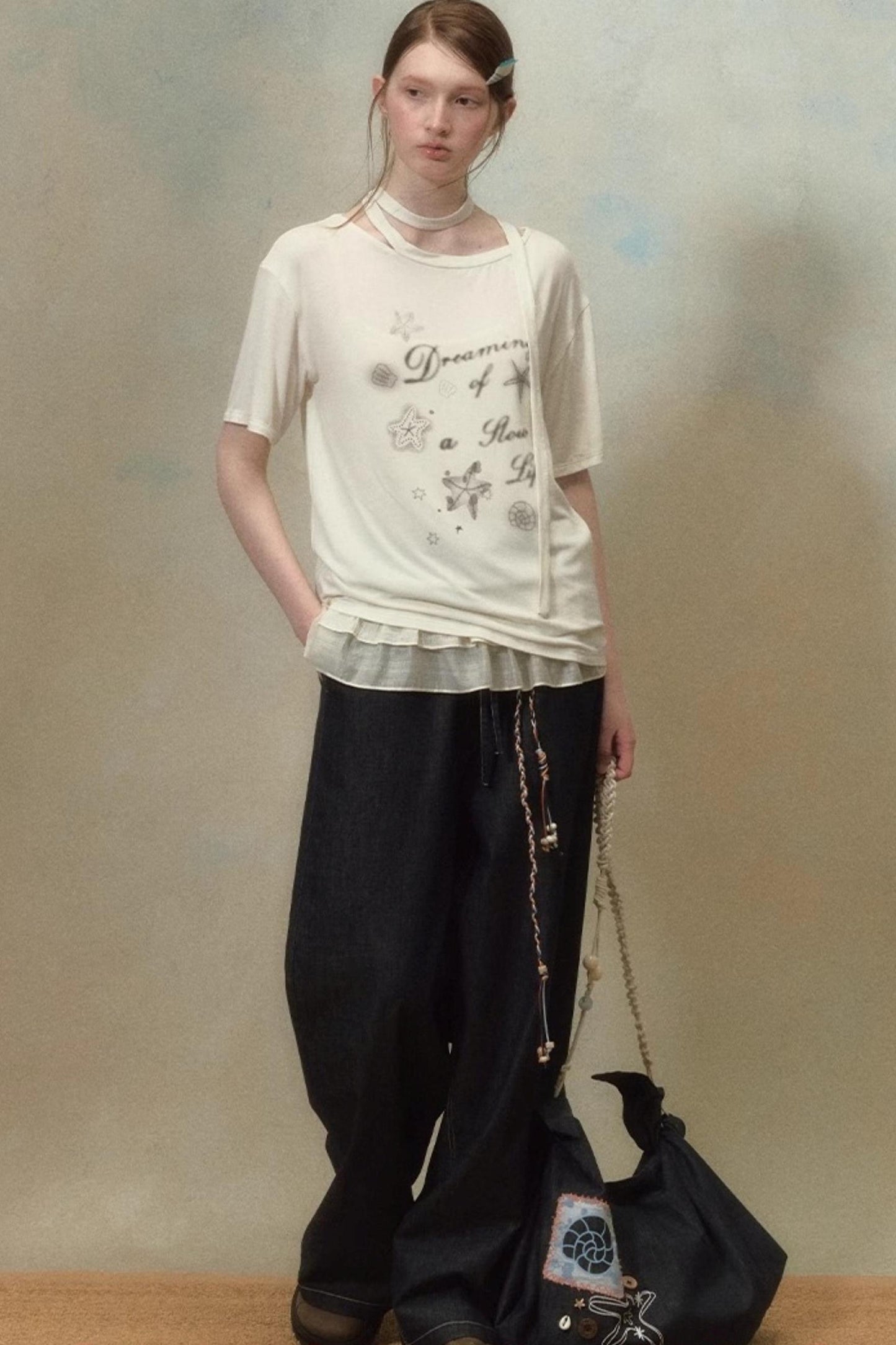 Elastic Wide Leg Jeans