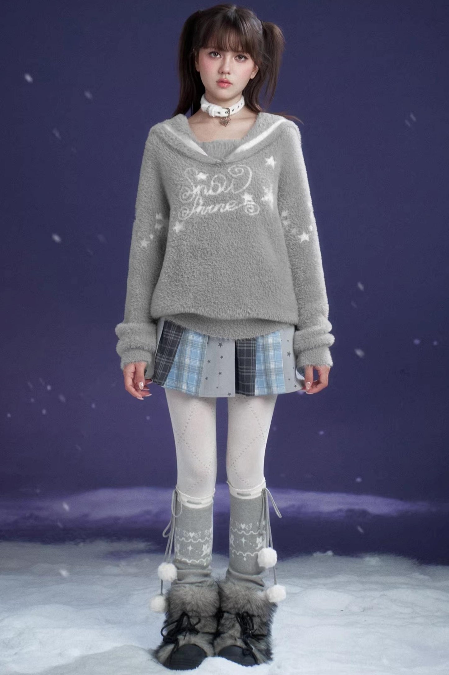 Sweet White Plush Choker