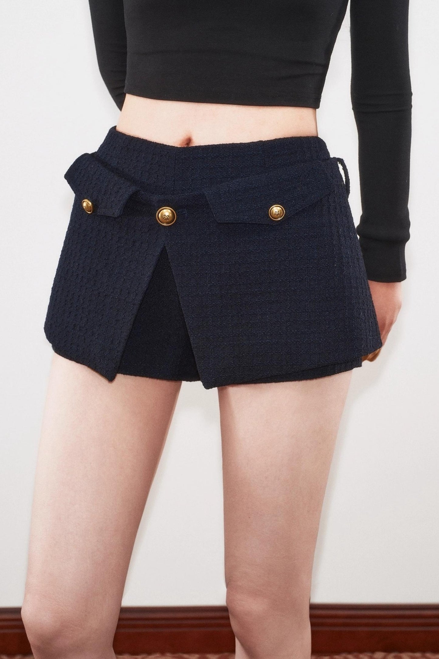 Winter A-Line Button Design Shorts