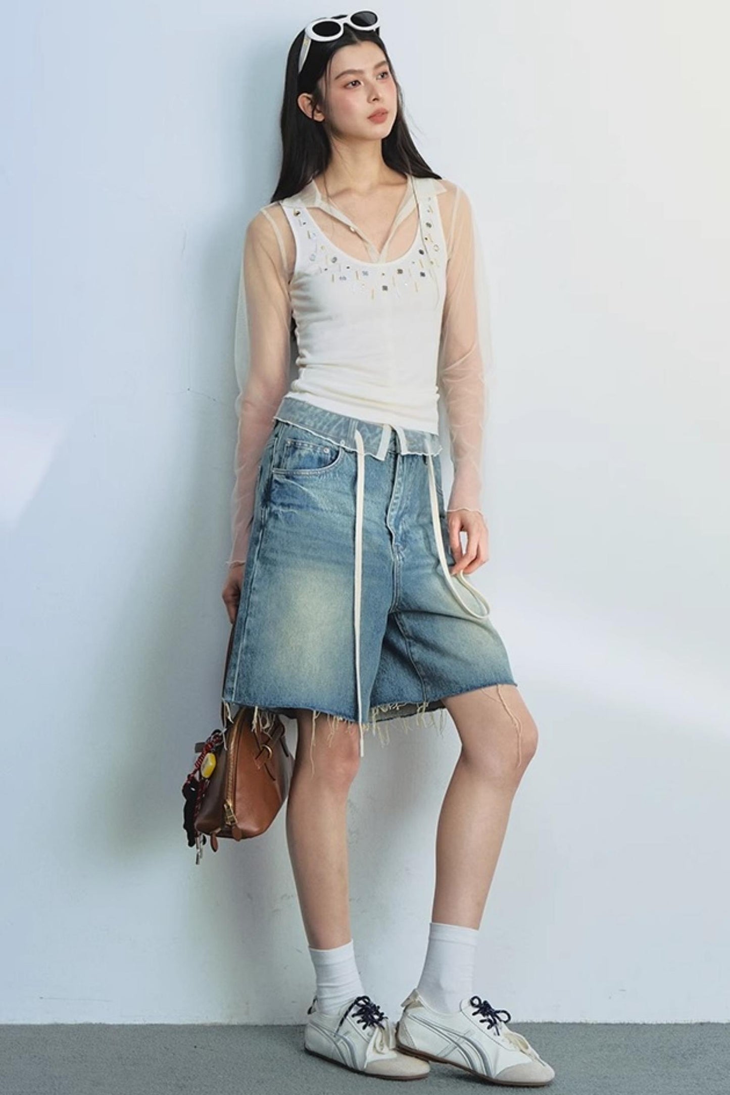 Raw Navy Denim Shorts