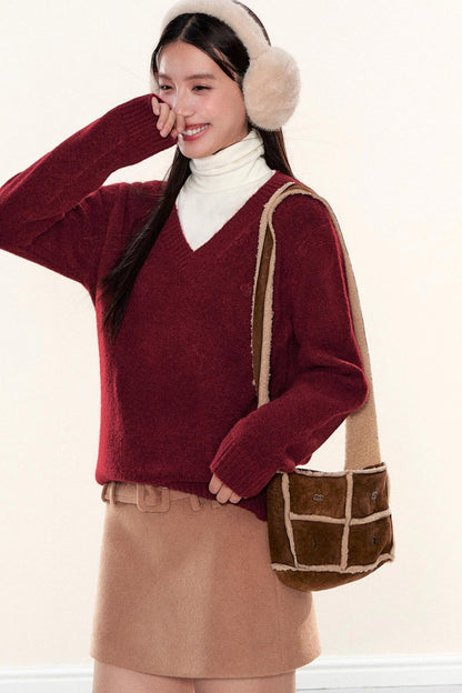 Soft Knit V-Neck Sweater