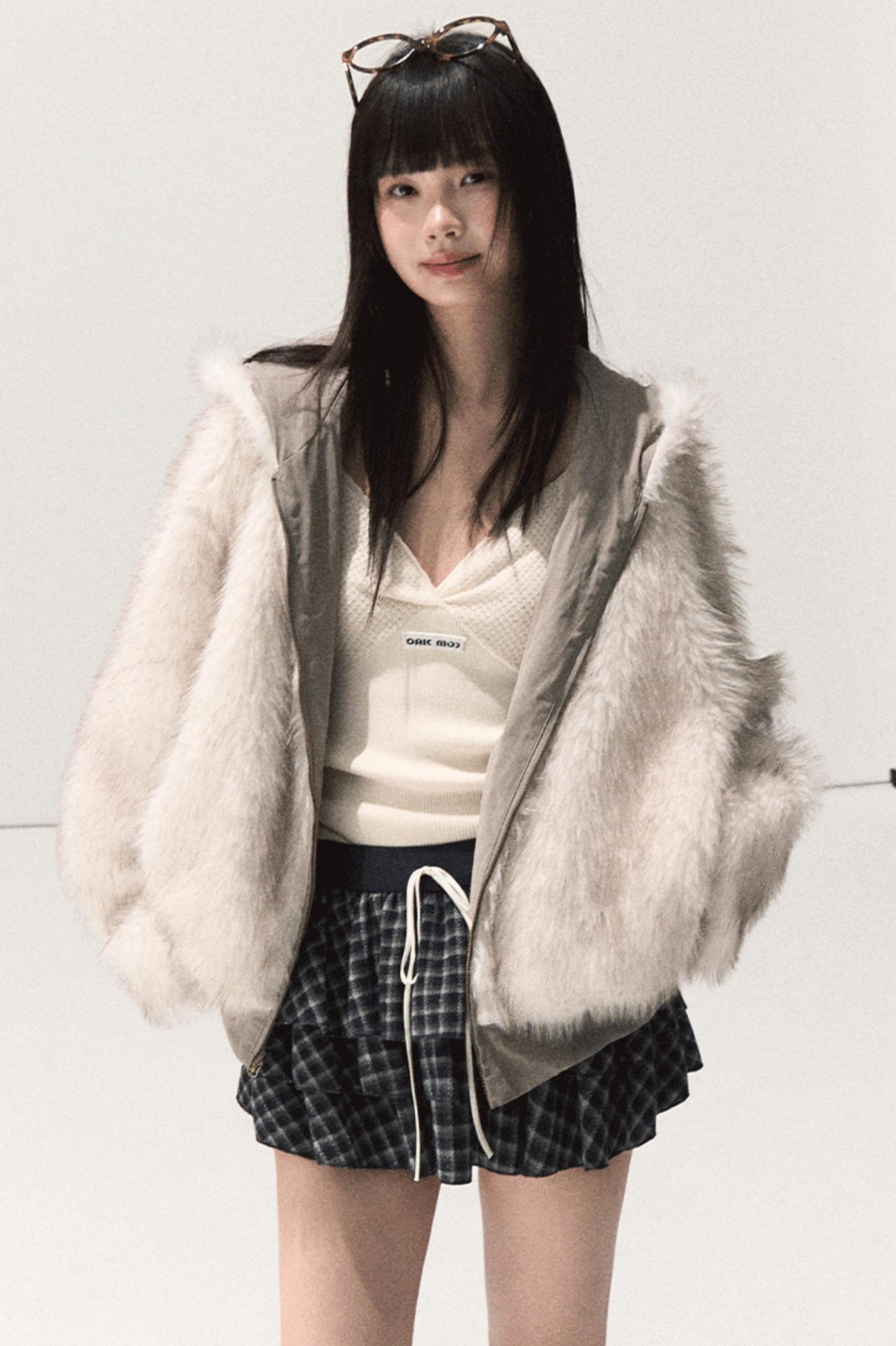 Shrine Plaid Woolen Cake A-Line Skirt