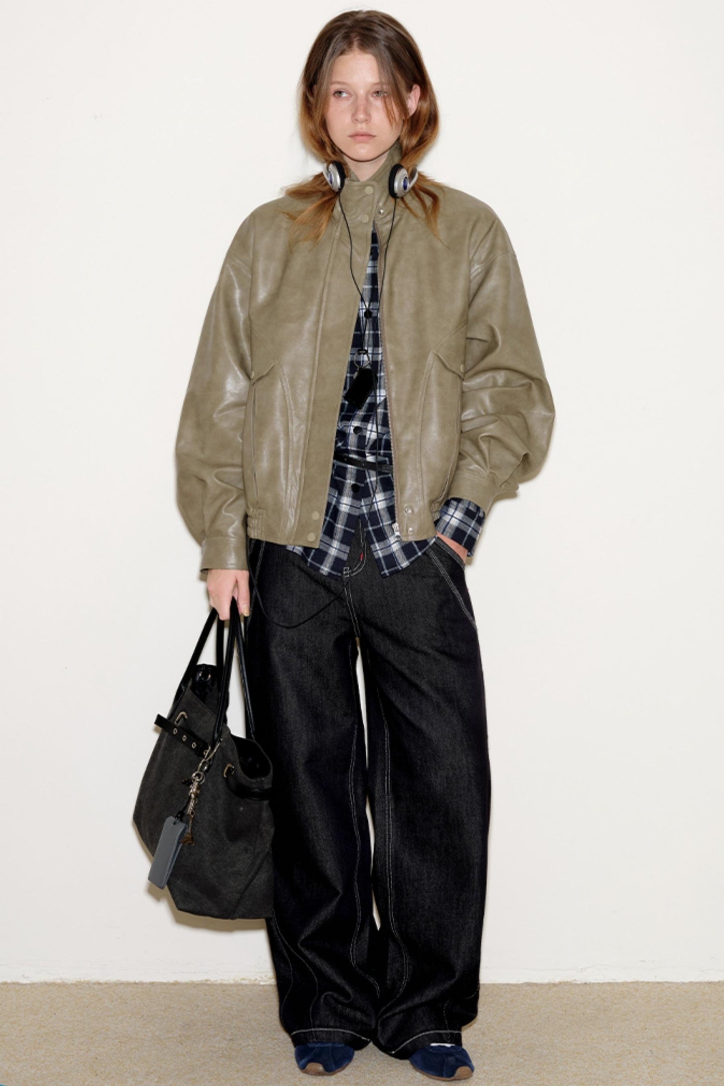 Mixed Texture Leather Jacket