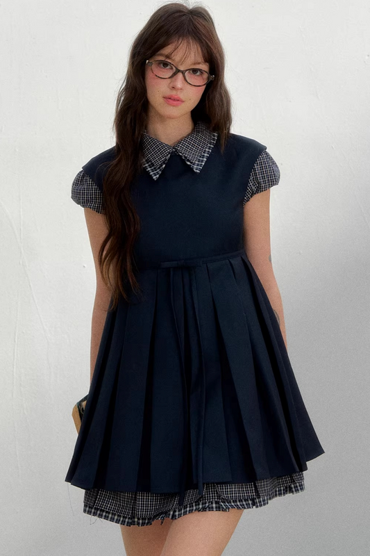 Woolen College Shirt Dress